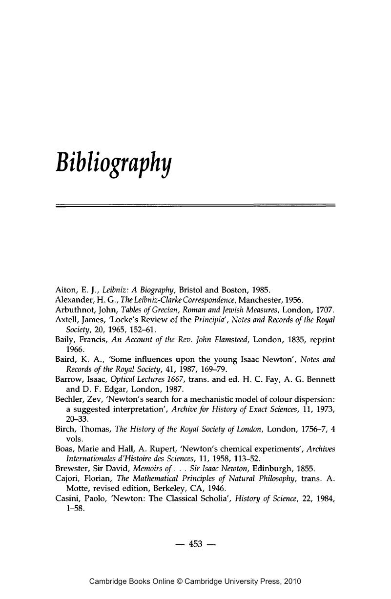 Isaac newton deals bibliography