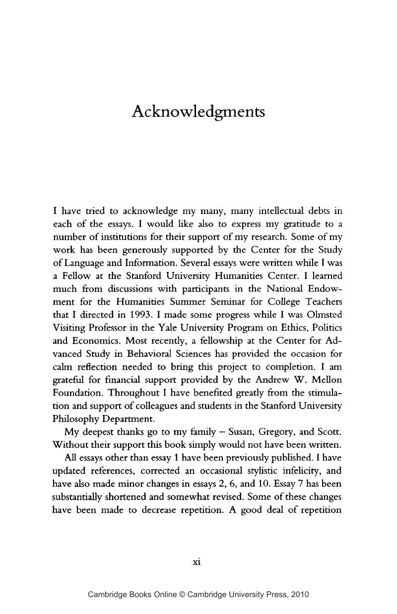 Acknowledgments - Faces Of Intention