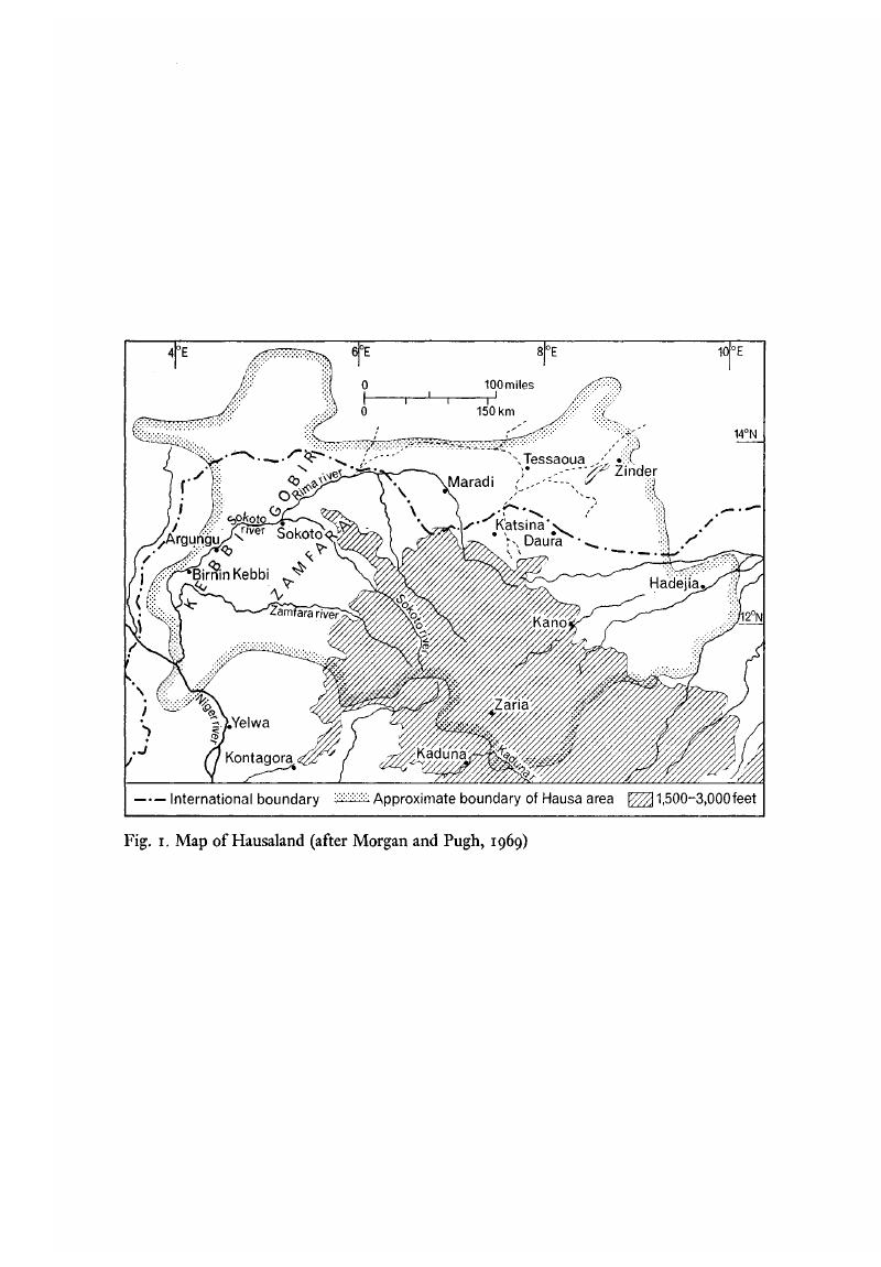 Map of Hausaland (after Morgan and Pugh, 1969) - Rural Hausa