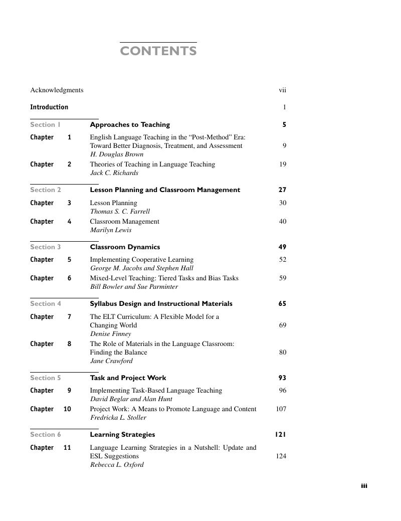 Contents - Methodology in Language Teaching