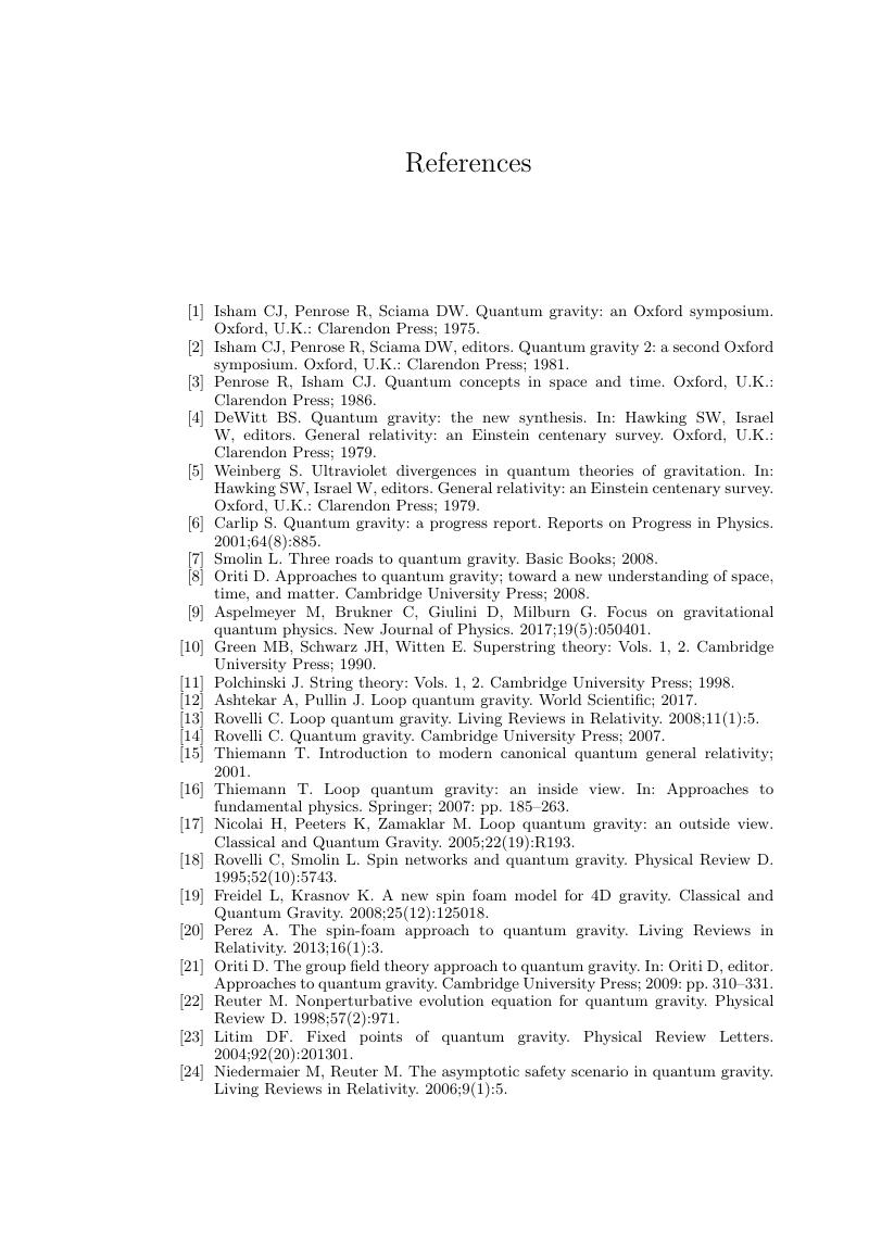 References - Semiclassical and Stochastic Gravity