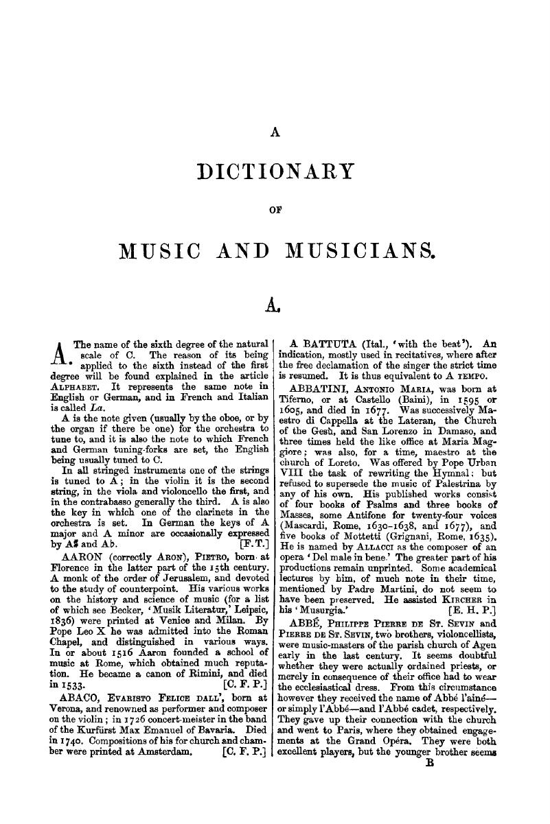 A - A Dictionary of Music and Musicians (A.D. 1450–1880)