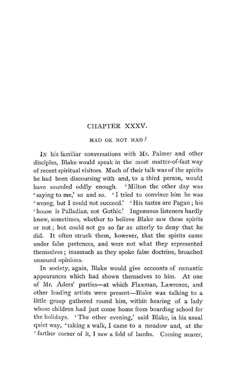 MAD OR NOT MAD (CHAPTER XXXV) - Life of William Blake