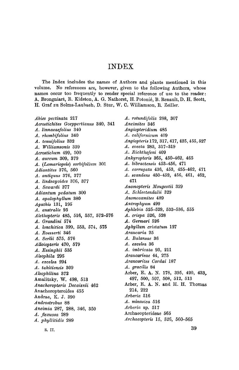 INDEX - Fossil Plants