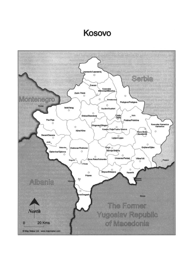 Map The Kosovo Conflict And International Law