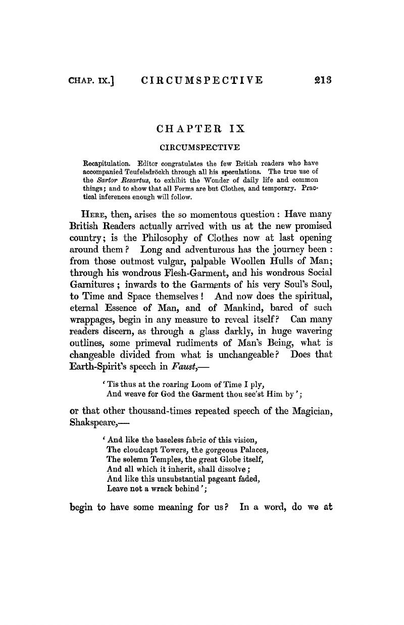 CIRCUMSPECTIVE (CHAP. IX) - The Works of Thomas Carlyle