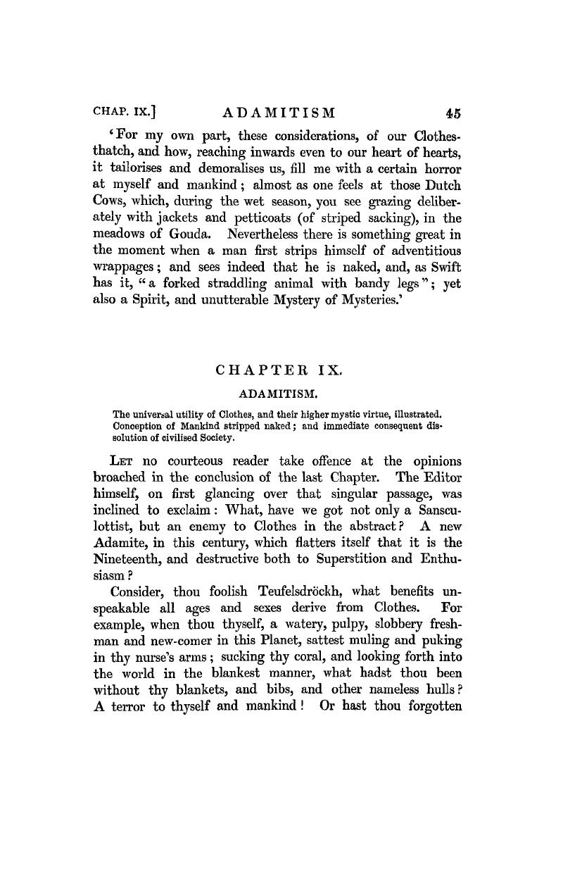 ADAMITISM (CHAP. IX) - The Works of Thomas Carlyle