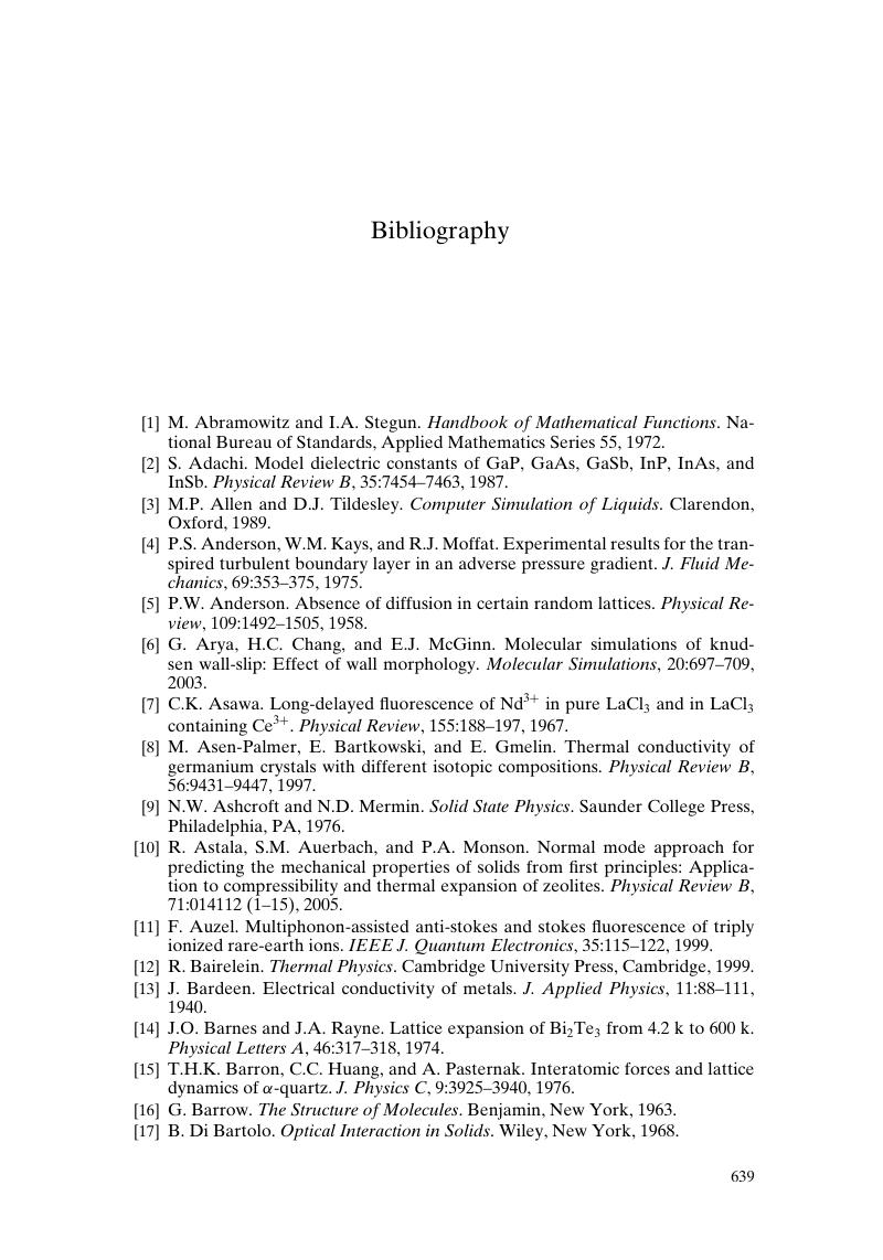 Bibliography - Heat Transfer Physics