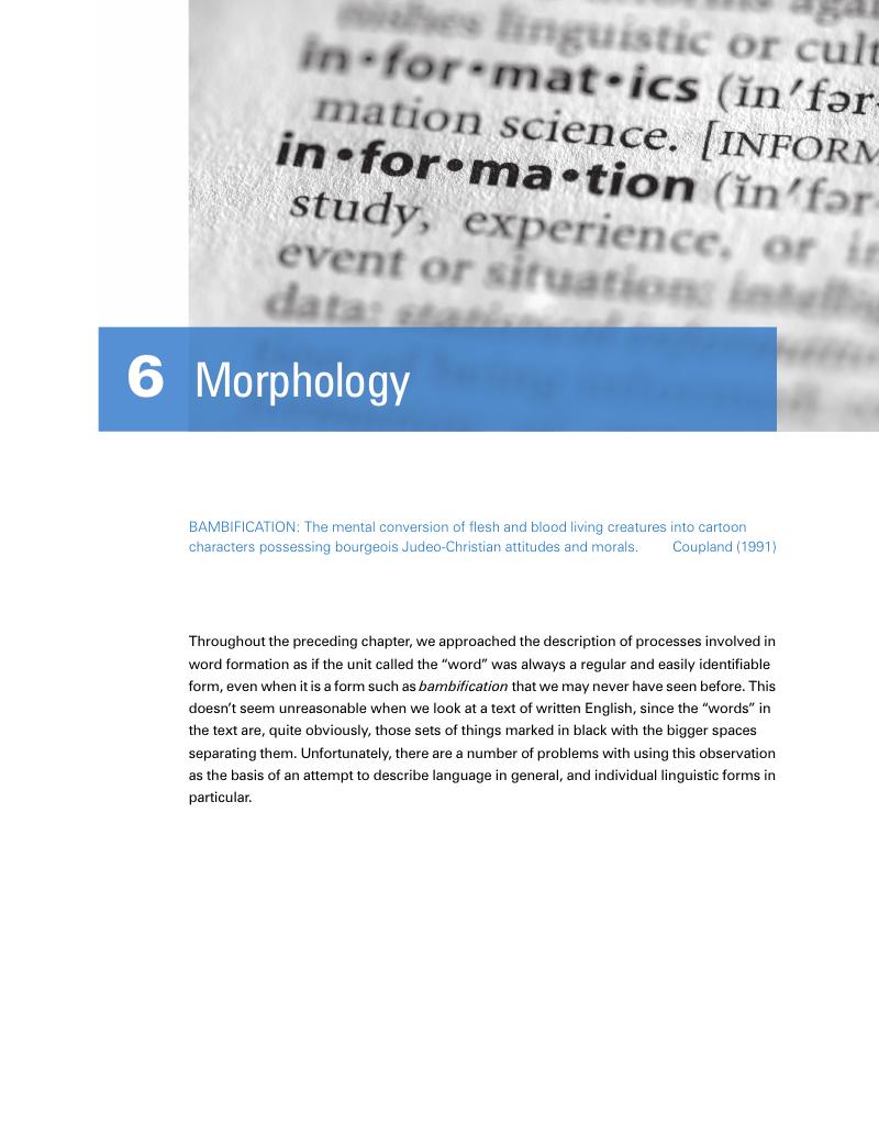 Morphology (Chapter 6) - The Study Of Language