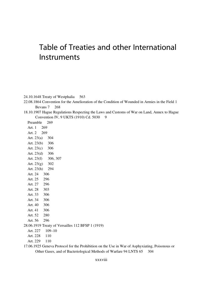 Table Of Treaties And Other International Instruments An Introduction To International 4756