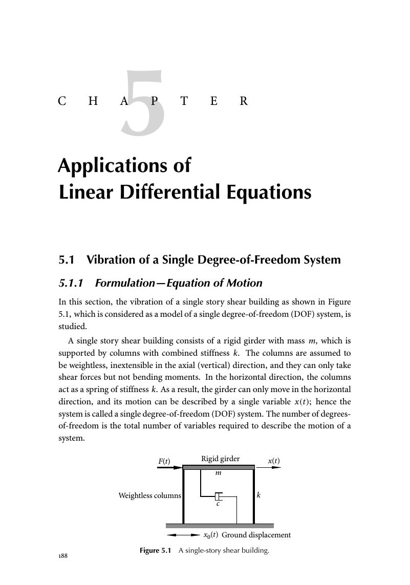 Applications of Linear Differential Equations (Chapter 5 