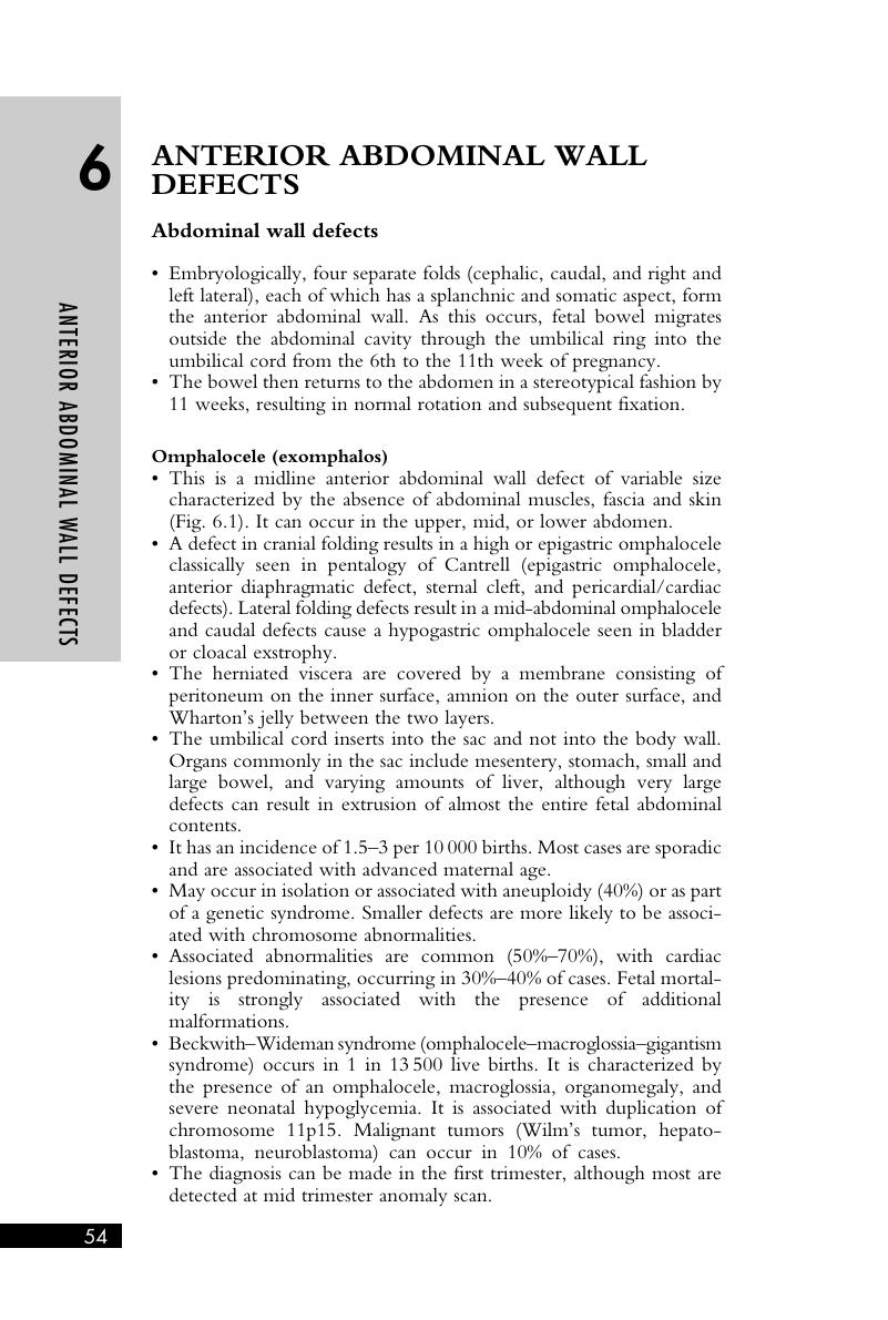 Anterior Abdominal Wall Defects (Chapter 6) - Handbook Of Fetal Medicine