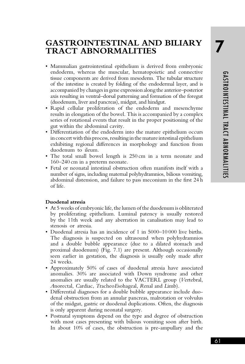 Gastrointestinal And Biliary Tract Abnormalities (Chapter 7) - Handbook ...