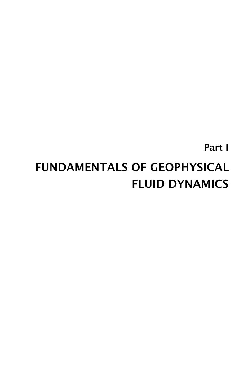 FUNDAMENTALS OF GEOPHYSICAL FLUID DYNAMICS (Part I) - Atmospheric And ...