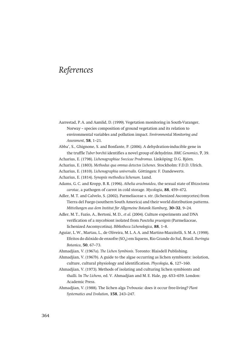 References - Lichen Biology