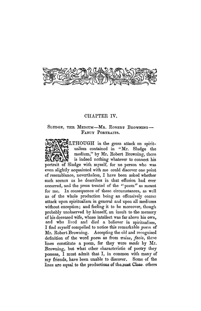 Sludge, the Medium.—Mr. Robert Browning.—Fancy Portraits (CHAPTER IV ...