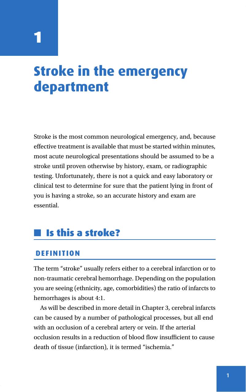 Stroke In The Emergency Department (Chapter 1) - Acute Stroke Care