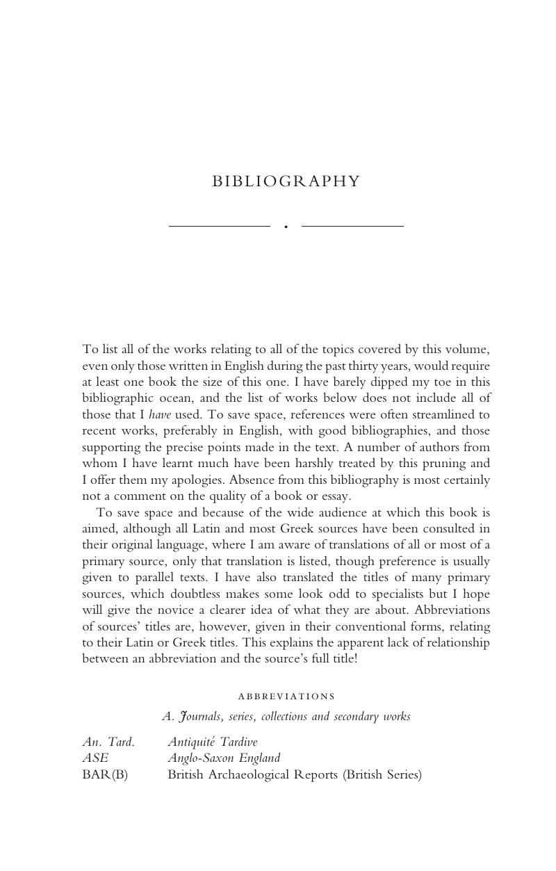 Bibliography - Barbarian Migrations and the Roman West, 376–568