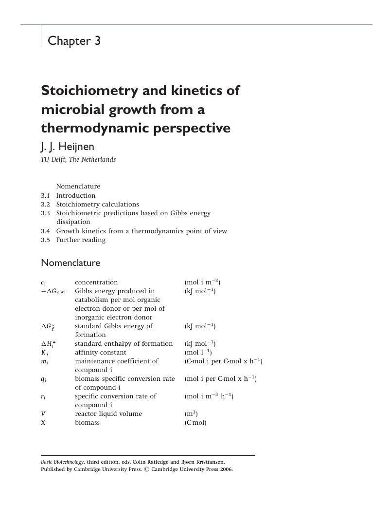 Stoichiometry and kinetics of microbial growth from a thermodynamic ...