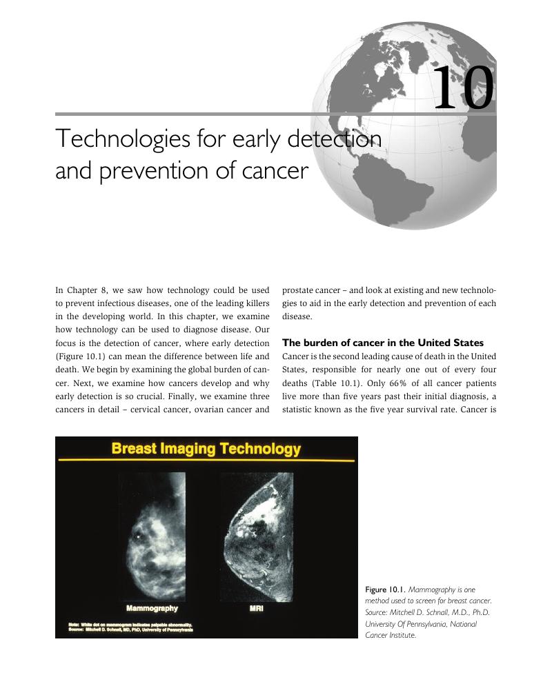 Technologies For Early Detection And Prevention Of Cancer (Chapter 10 ...