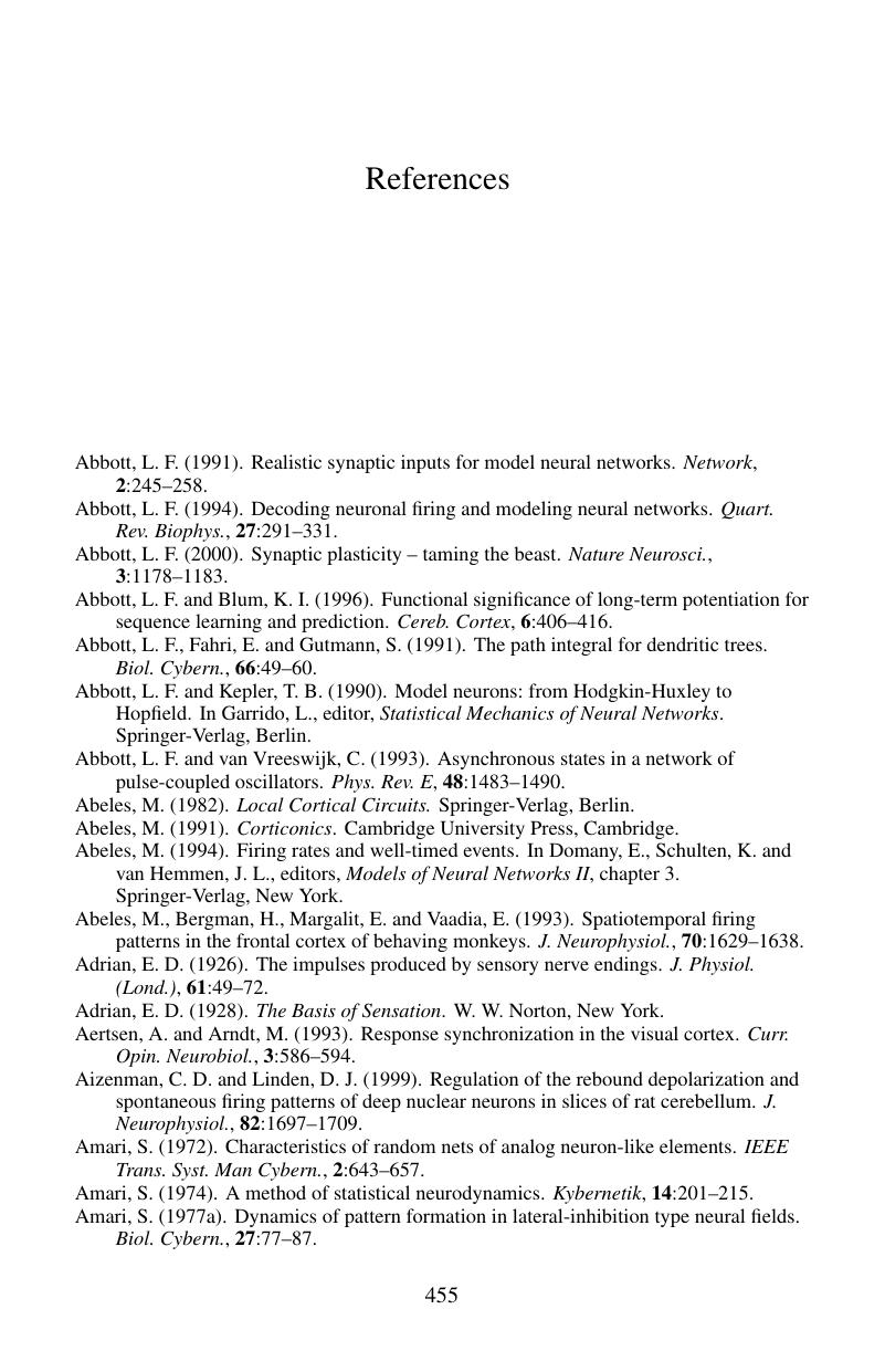 References - Spiking Neuron Models