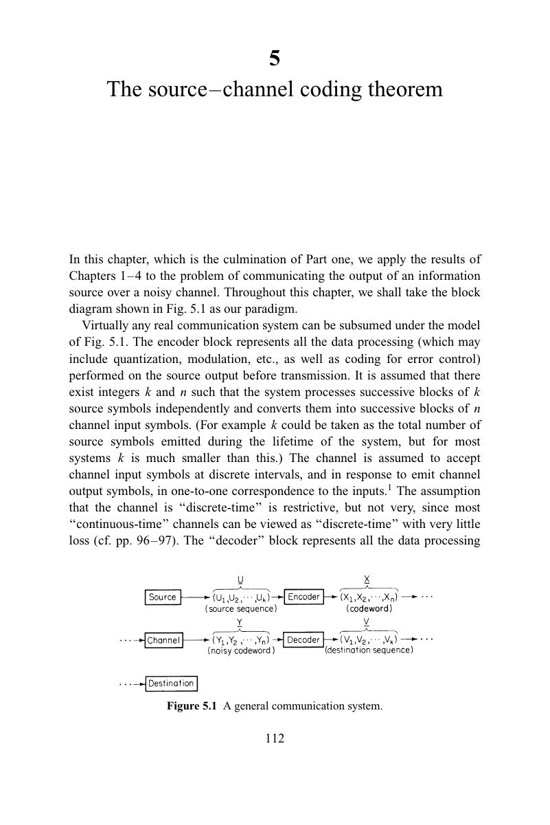 The Source–channel Coding Theorem (Chapter 5) - The Theory Of ...