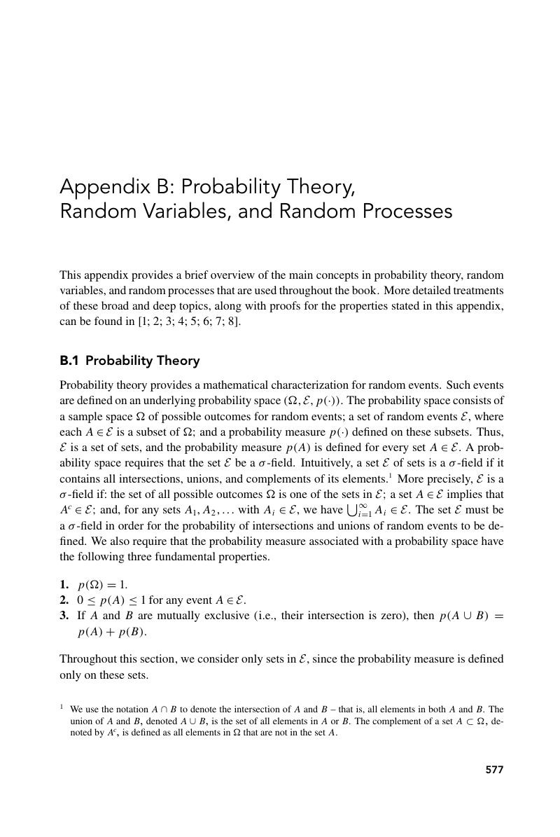 Probability Theory, Random Variables, And Random Processes (Appendix B ...