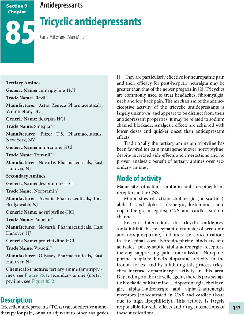 Tricyclic Antidepressants (Chapter 85) - The Essence Of Analgesia And ...