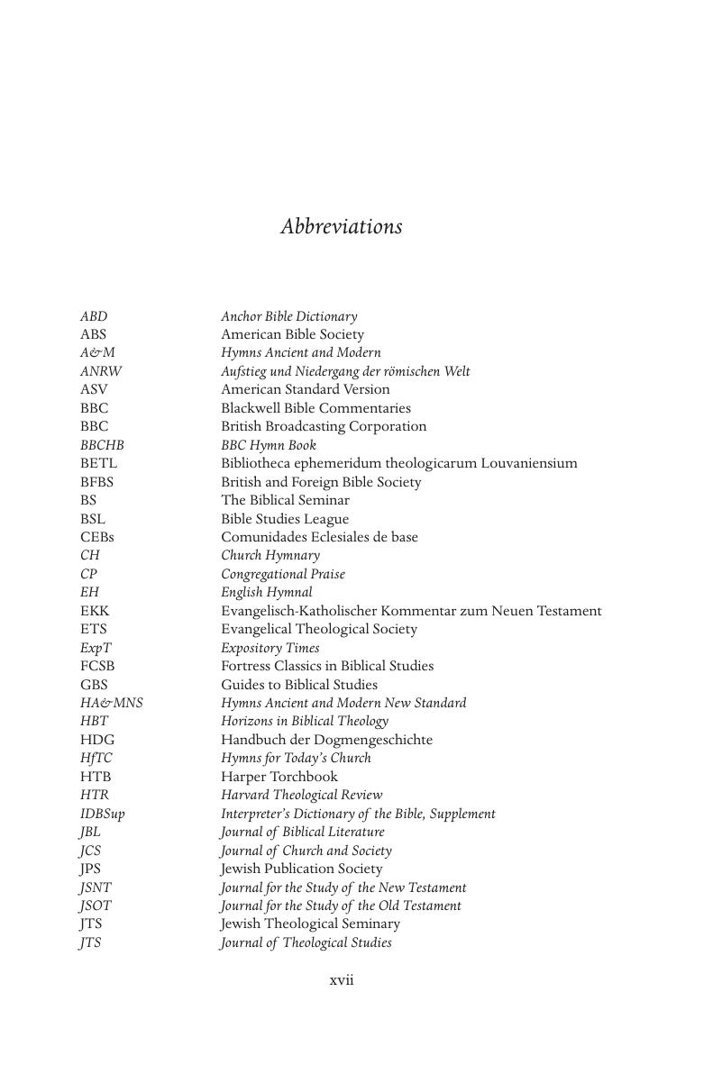 Abbreviations The New Cambridge History Of The Bible   FirstPage 9780511842870loa Pxvii Xviii CBO 