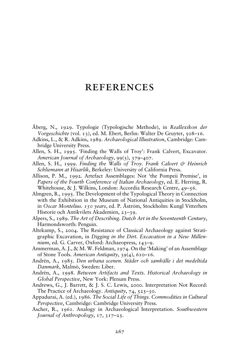 References Understanding the Archaeological Record