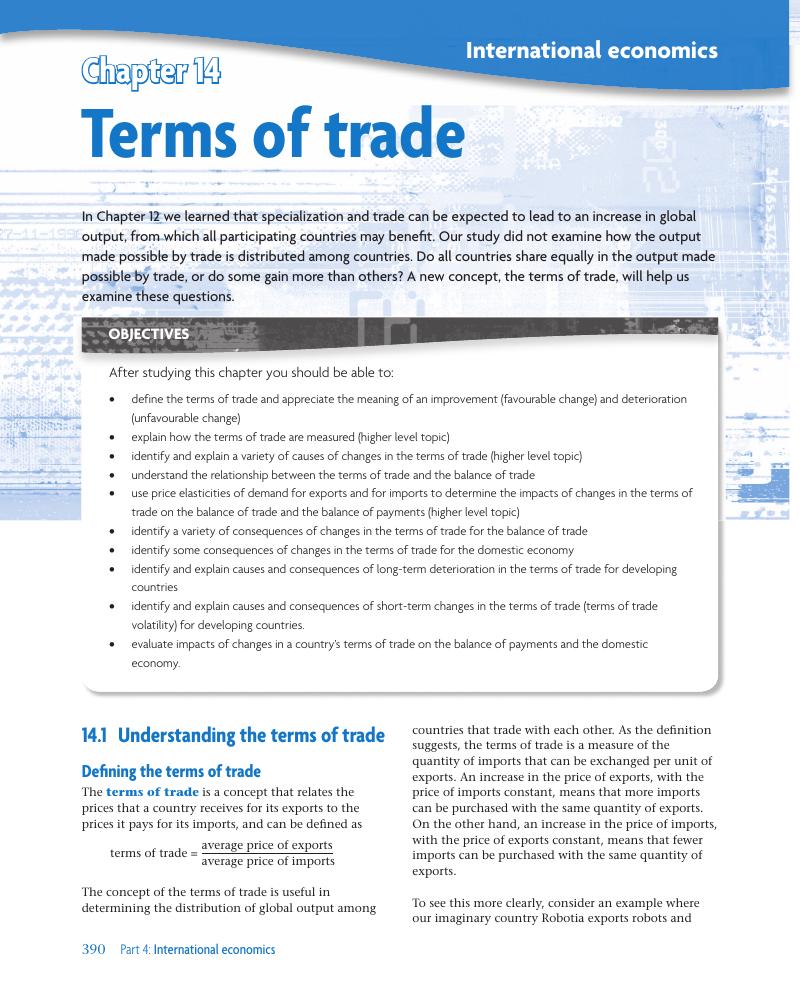 Terms Of Trade (Chapter 14) - Economics For The IB Diploma