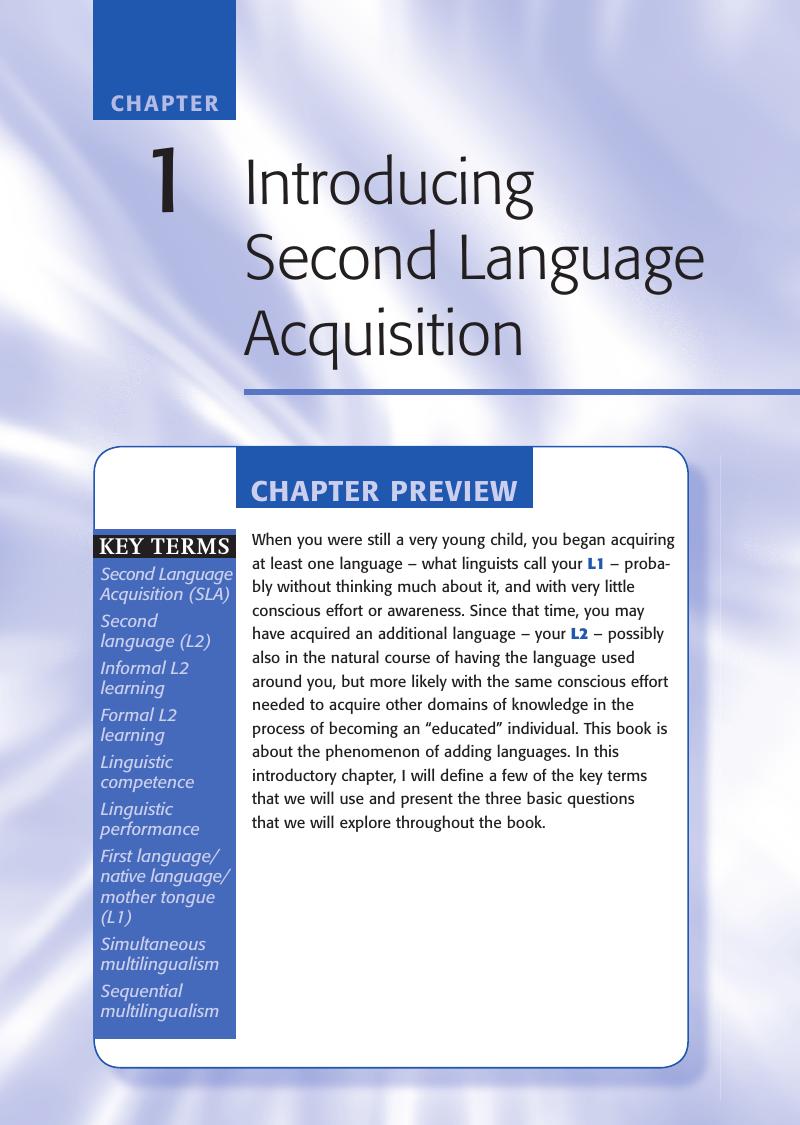 literature review second language acquisition