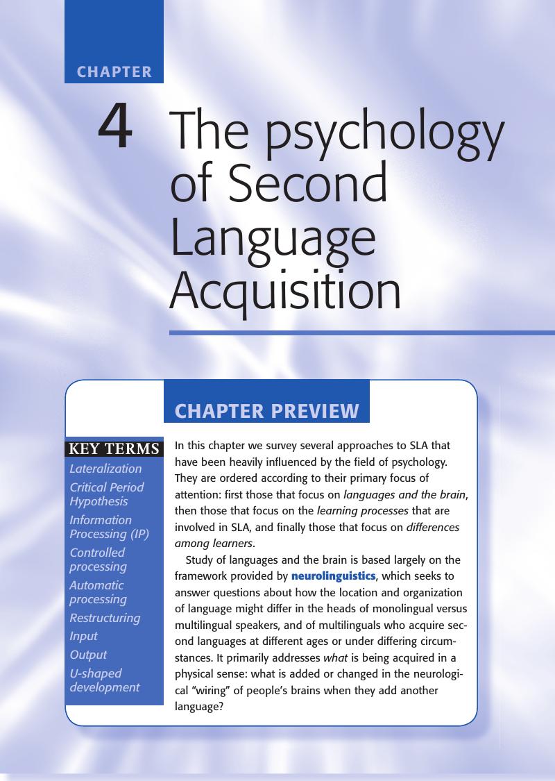 dissertation about second language acquisition