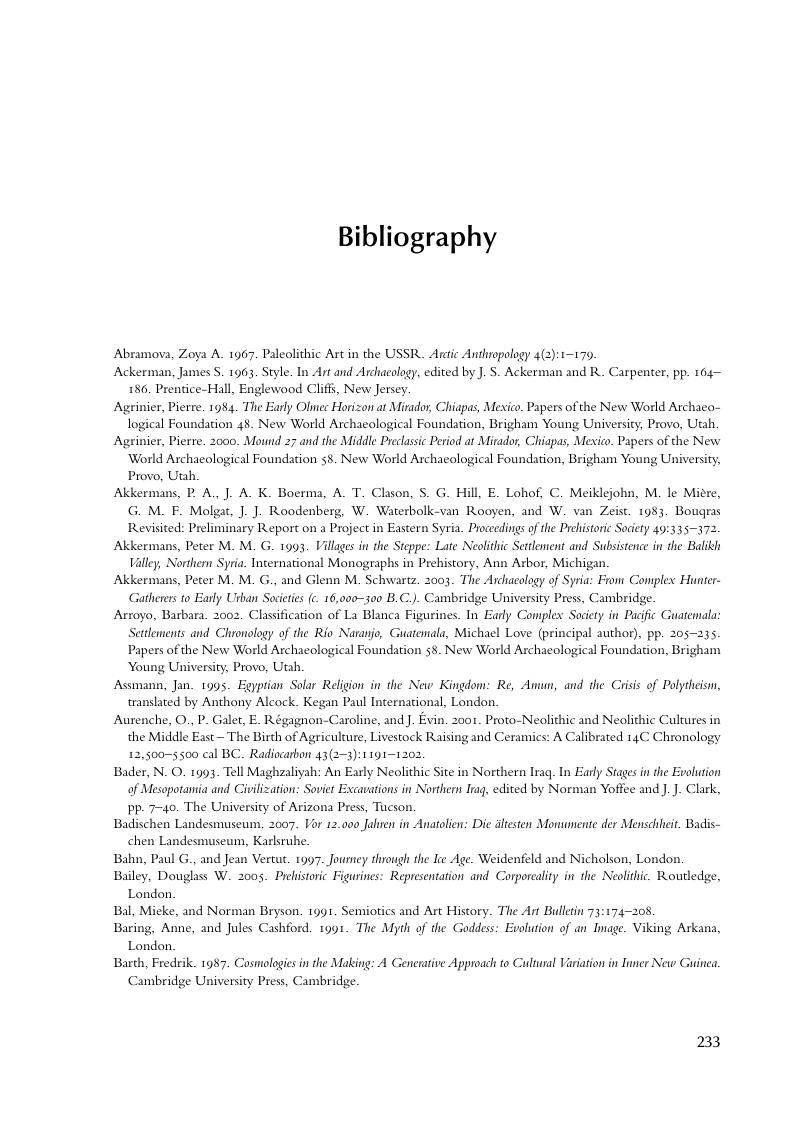 Bibliography Interpreting Ancient Figurines