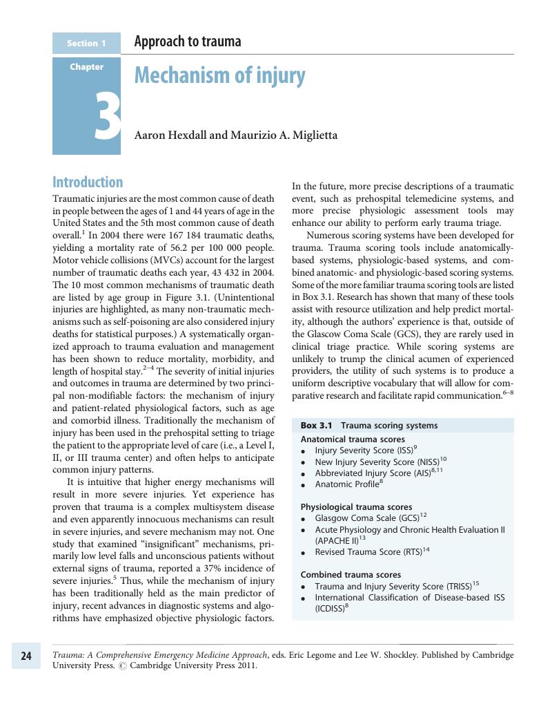 Mechanism Of Injury (Chapter 3) - Trauma