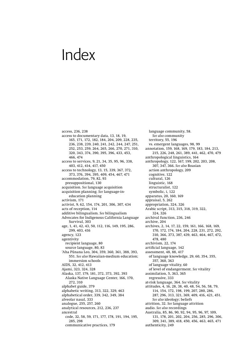 index-the-cambridge-handbook-of-endangered-languages