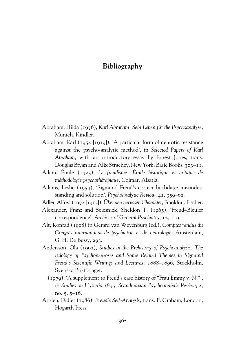 Bibliography - The Freud Files