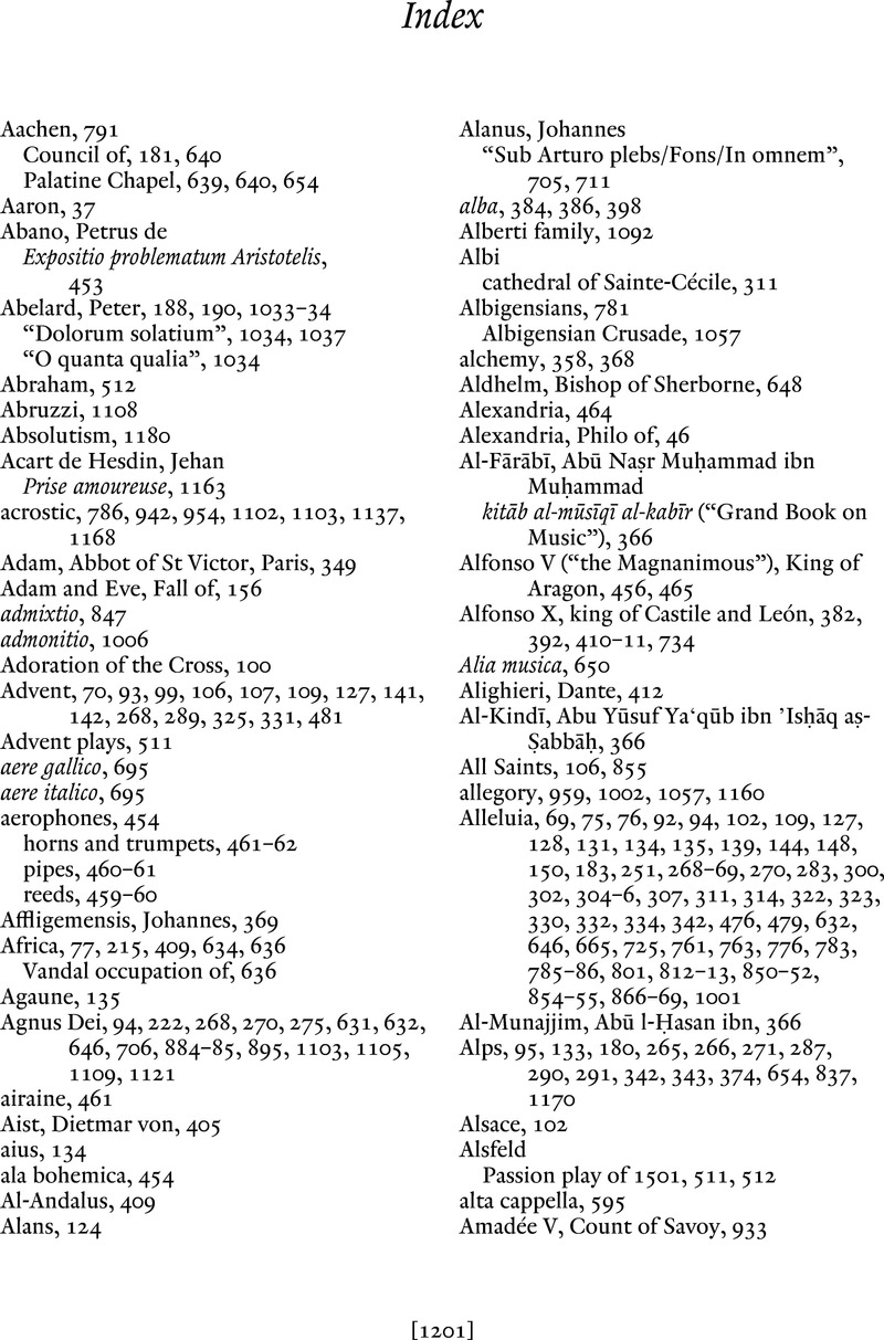 Index - The Cambridge History of Medieval Music