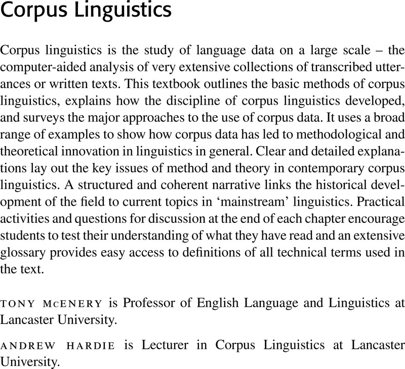 Frontmatter - Corpus Linguistics