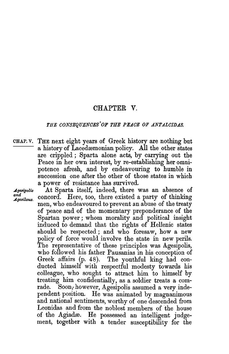 THE CONSEQUENCES OF THE PEACE OF ANTALCIDAS (CHAP. V) - The History of ...