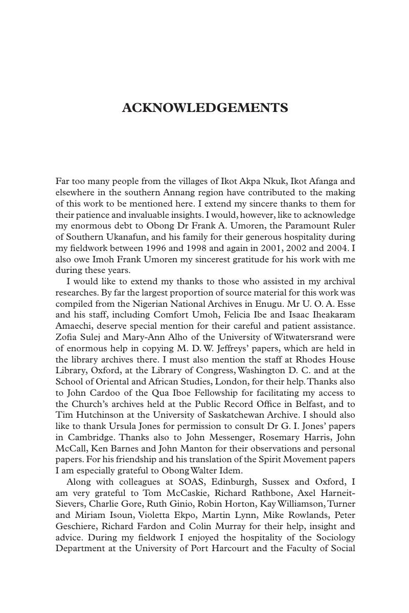 Acknowledgements - The Man-Leopard Murders