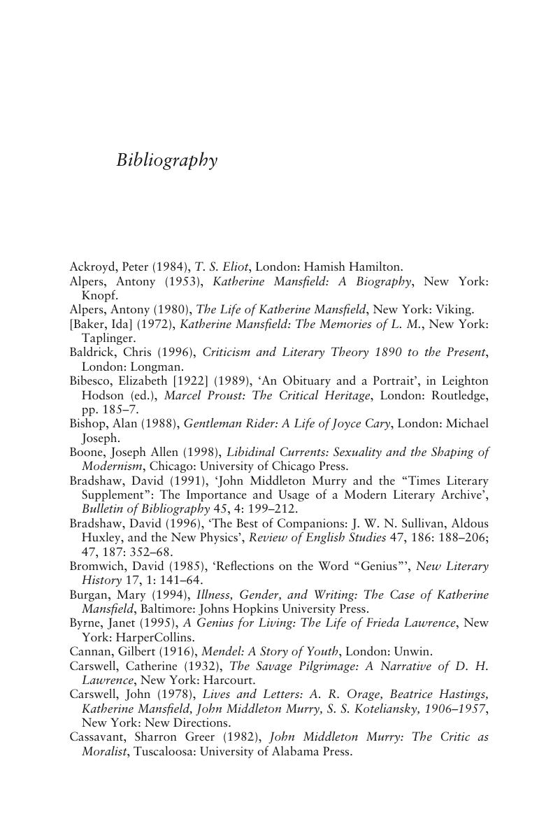 Bibliography Circulating Genius