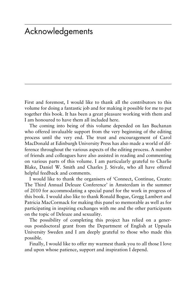 Acknowledgements Deleuze And Sex 0125