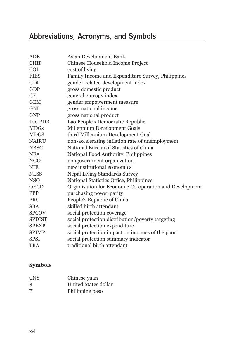 Abbreviations, Acronyms, and Symbols - Poverty, Inequality, and ...