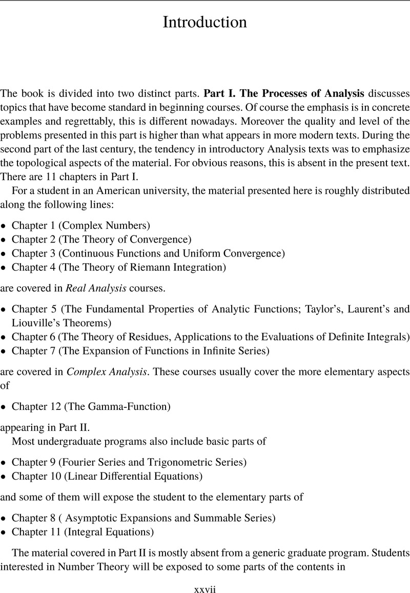 Introduction - A Course of Modern Analysis