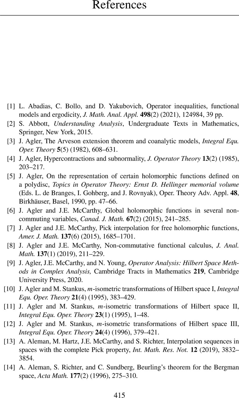 References - Noncommutative Function-Theoretic Operator Theory and