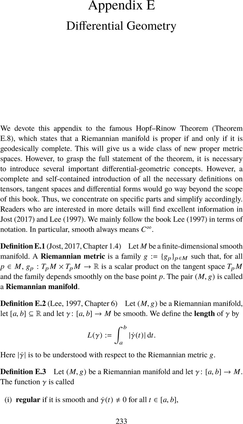 Differential Geometry (Appendix E) - Spaces of Measures and their