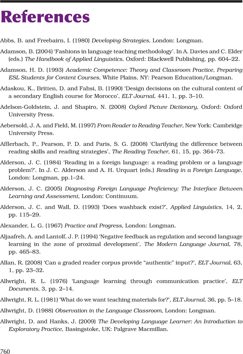 References Key Issues In Language Teaching