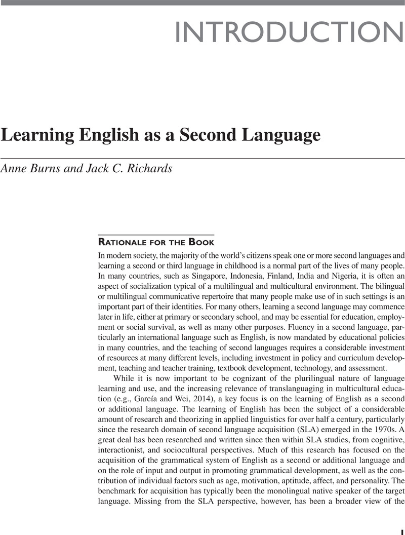 Introduction: Learning English as a Second Language - The