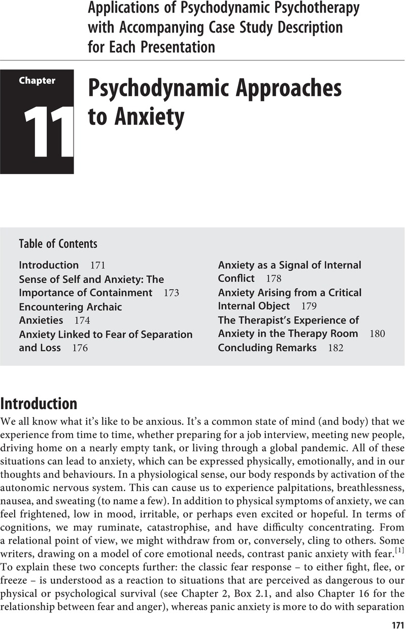 psychodynamic theory case study